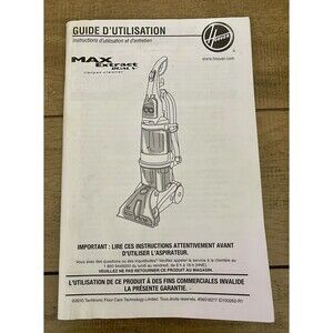 Hoover Max Extract Dual V Instruction Manual